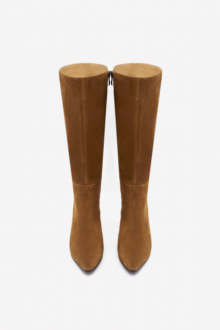 Сапоги из замши с устойчивым каблуком