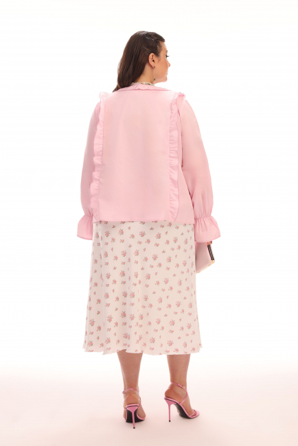 Блузка с завязками из хлопка – фото – Plus Size 50–64 – Моно-Стиль