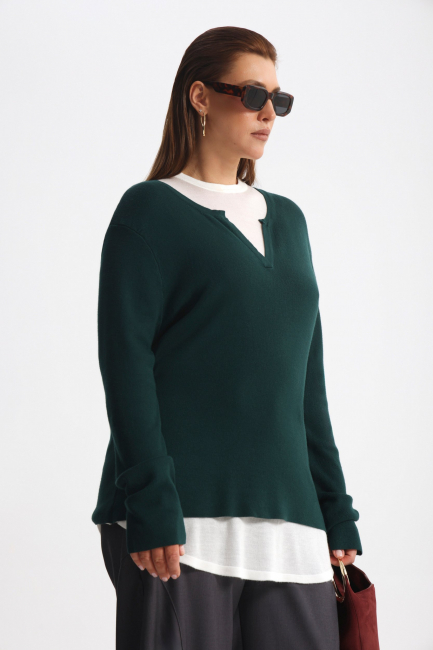 Джемпер комбинированный двуслойный