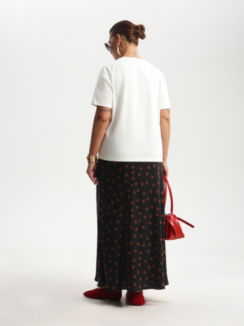 Юбка слип с принтом горох