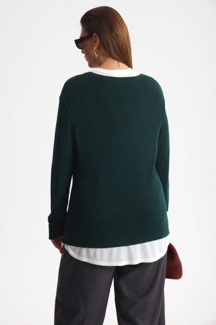 Джемпер комбинированный двуслойный