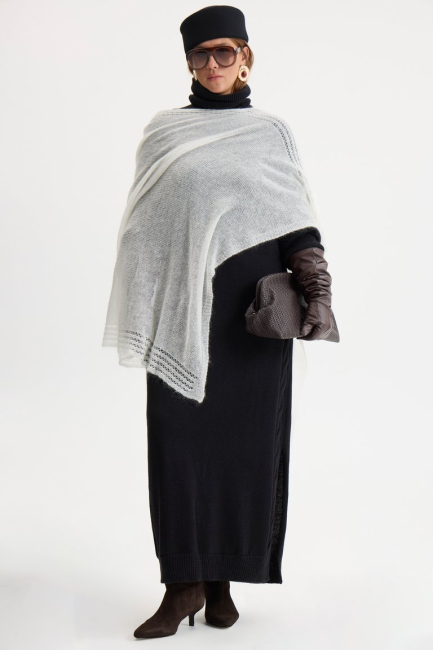 Пончо паутинка из мохера – фото – Plus Size 50–64 – Моно-Стиль