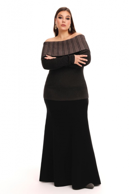 Юбка годе длиной макси из вязаного трикотажа