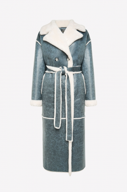 Пальто дубленка из 100% шерсти мериноса