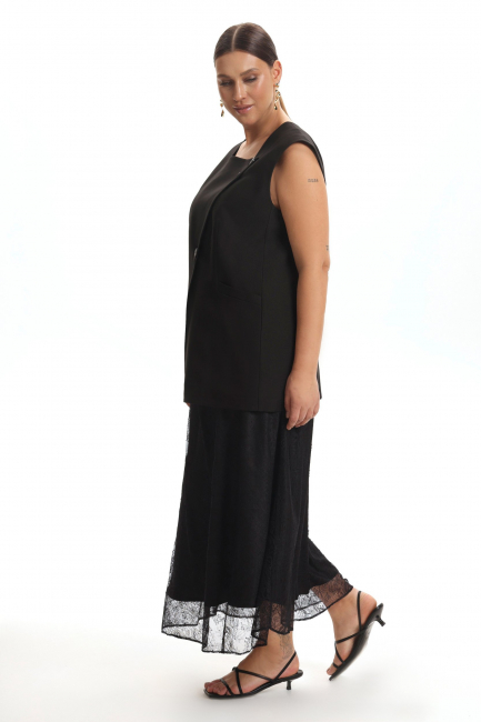 Юбка трапеция макси из кружева