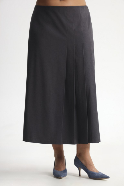 Юбка с боковыми складками и разрезом – фото – Plus Size 50–64 – Моно-Стиль
