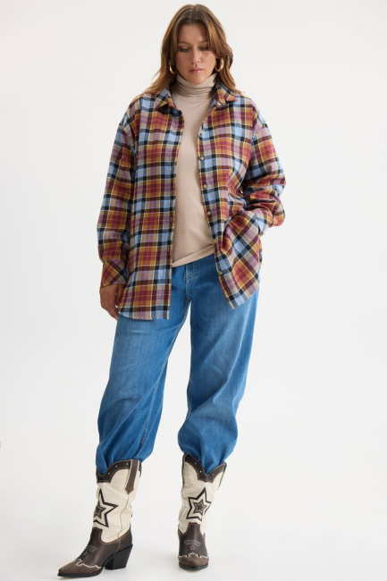 Фланелевая рубашка в голубую клетку – фото – Plus Size 50–64 – Моно-Стиль