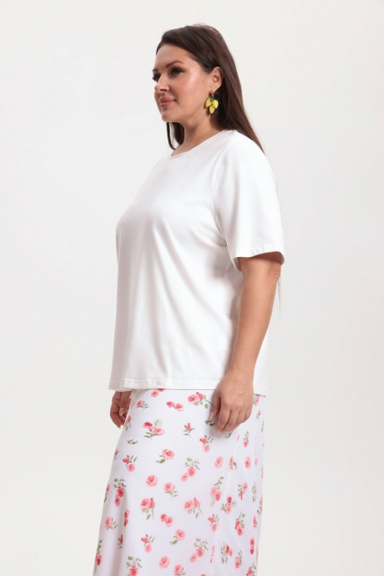 Футболка базовая с круглым вырезом – фото – Plus Size 50–64 – Моно-Стиль