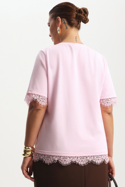 Футболка с кружевом