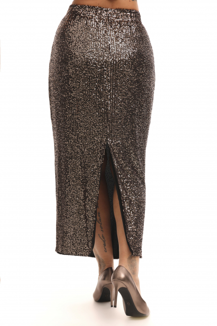 Юбка с бронзовыми пайетками и подкладкой