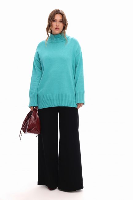 Черные палаццо из джерси на пышную фигуру