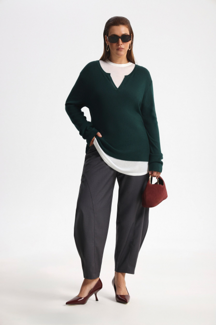 Джемпер комбинированный двуслойный