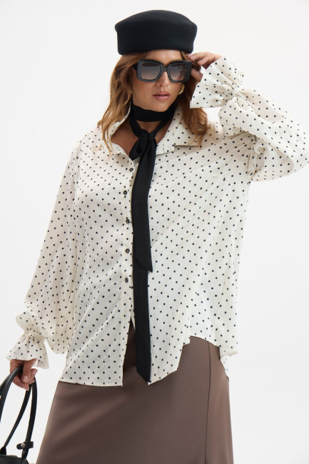 Блузка в горох – фото – Plus Size 50–64 – Моно-Стиль