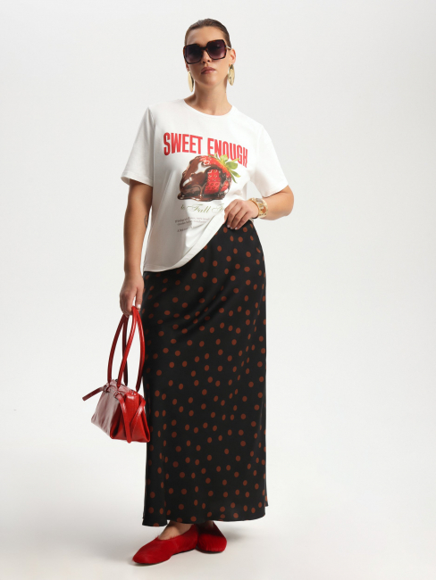 Юбка слип с принтом горох