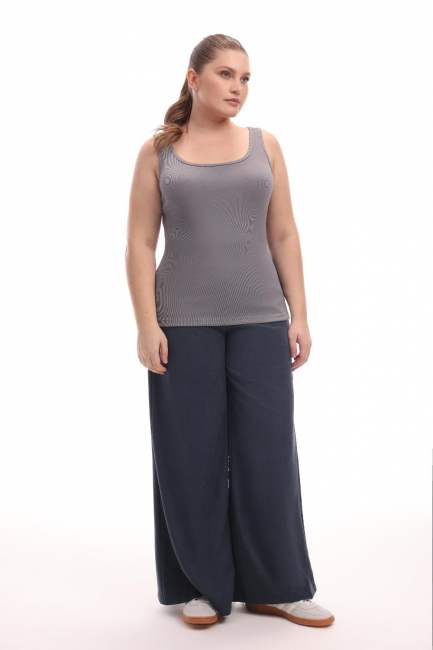 Топ в рубчик серого цвета