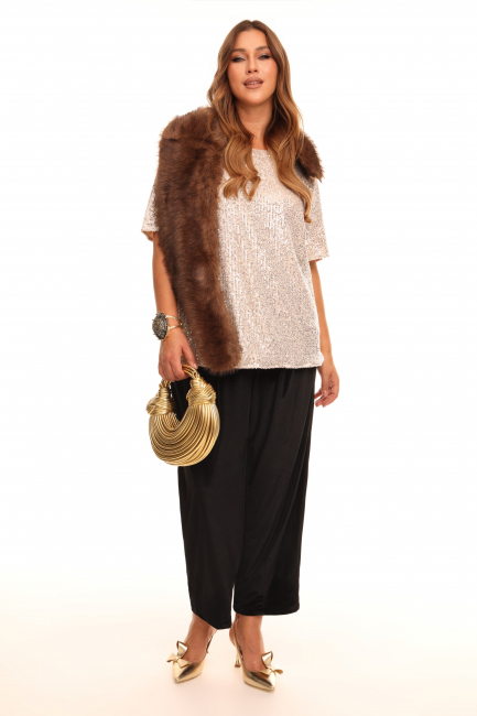 Палантин из экомеха норки