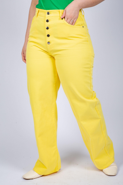 Джинсы палаццо с акцентными пуговицами