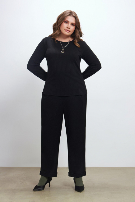 Лонгслив regular fit из трикотажа лапша