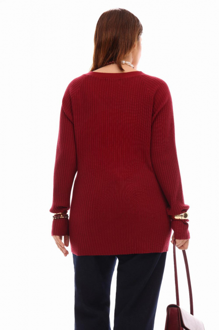 Джемпер лапша на пуговицах в оттенке бордо Джемпер лапша на пуговицах в оттенке бордо