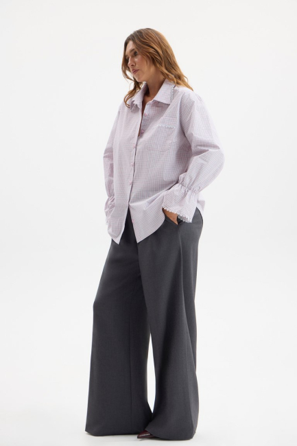 Брюки палаццо на рост 172 темно-серого цвета – фото – Plus Size 50–64 – Моно-Стиль