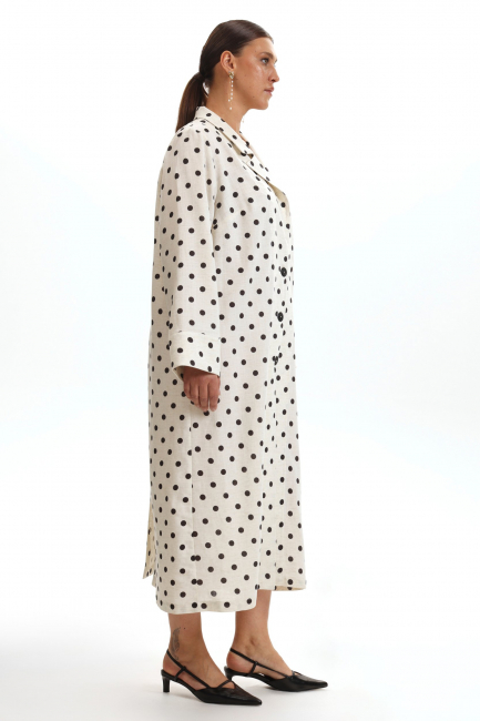 Плащ накидка изо льна с принтом