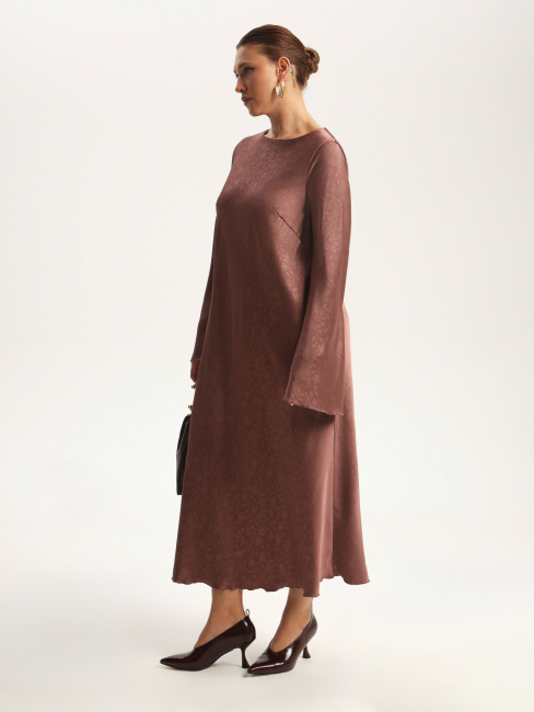 Платье из шелка с принтом и подкладкой