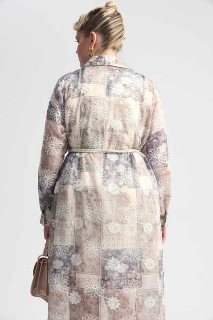 Платье с разрезами из тенселя с пайетками