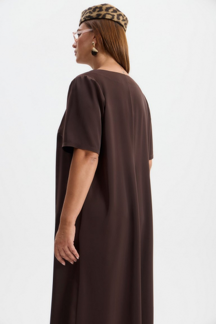 Платье с коротким рукавом в бельевом стиле – фото – Plus Size 50–64 – Моно-Стиль