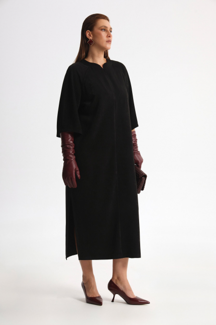 Платье кимоно макси с разрезами и напылением