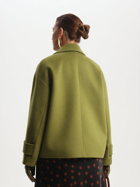 Полупальто двубортное с лацканами