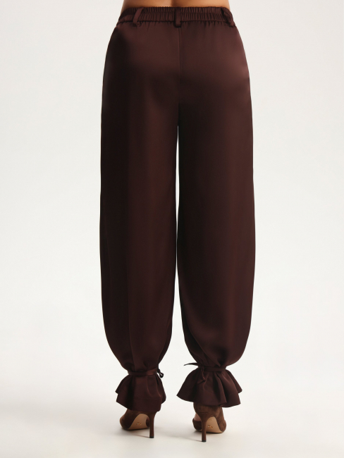 Брюки палаццо из поливискозы с завязками энкл тай