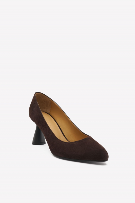 Лодочки из замши с увеличенной полнотой