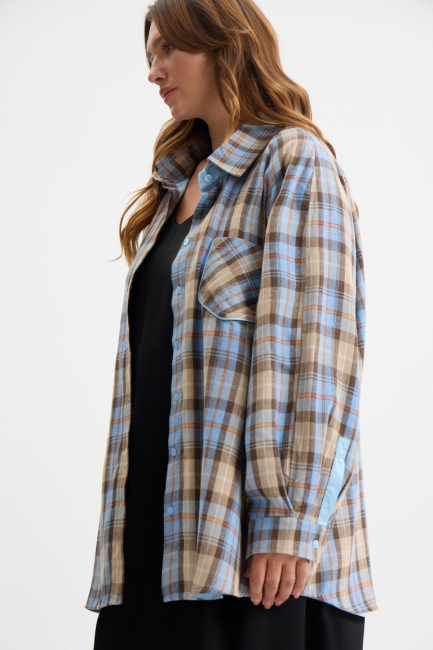 Рубашка фланелевая двуслойная – фото – Plus Size 50–64 – Моно-Стиль
