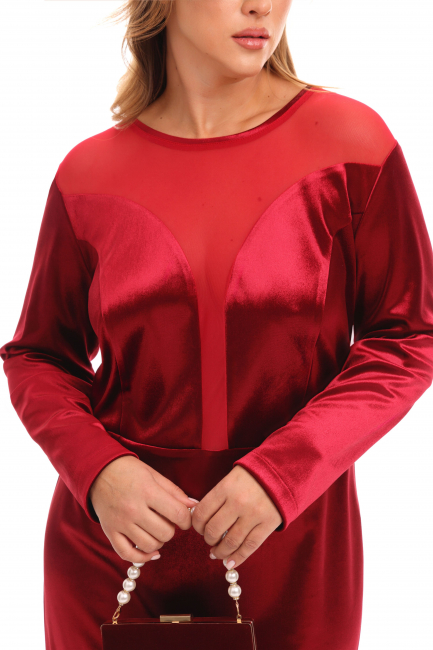 Платье-футляр из бархата