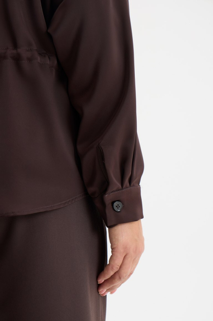 Блузка с длинным рукавом в стиле сафари – фото – Plus Size 50–64 – Моно-Стиль