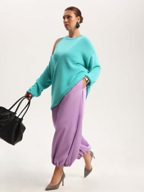 Комплект из вязаного трикотажа майка и пуловер