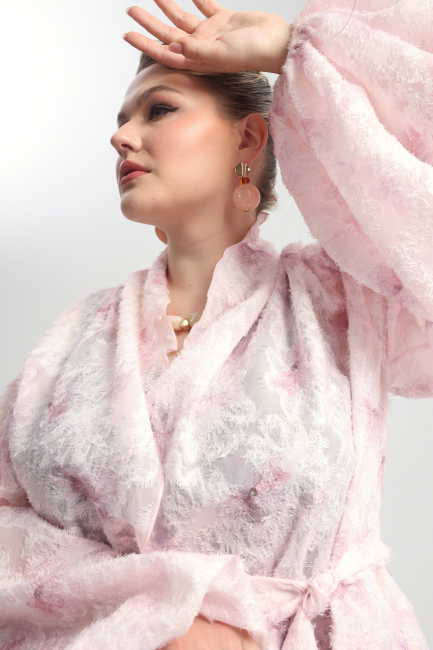 Блузка кимоно из фактурной ткани