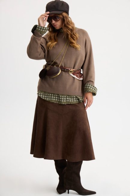 Джемпер с круглым вырезом из вискозы – фото – Plus Size 50–64 – Моно-Стиль
