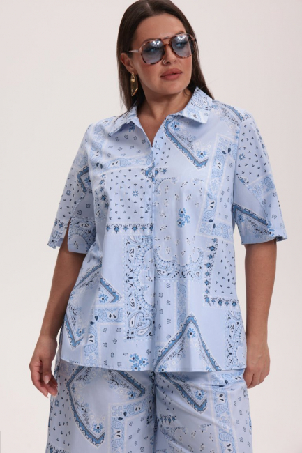 Блузка с принтом пейсли – фото – Plus Size 50–64 – Моно-Стиль