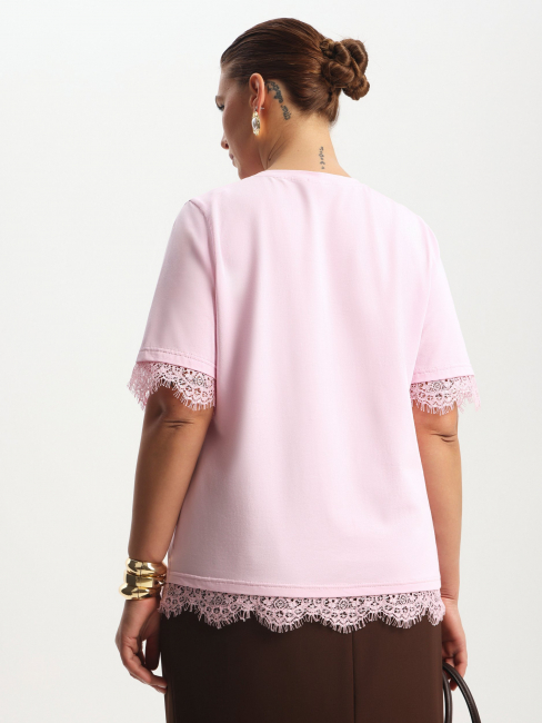 Футболка с кружевом