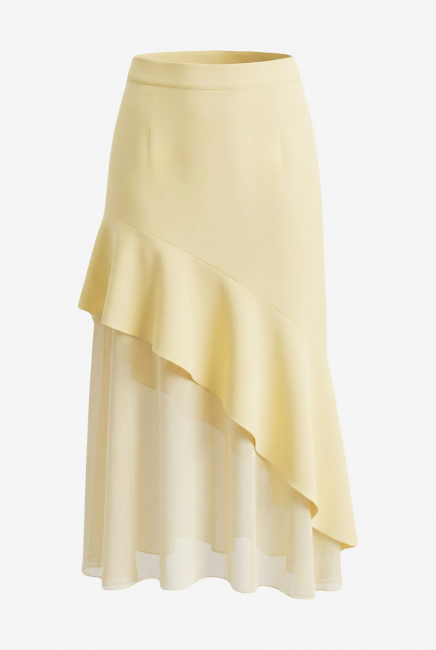 Комбинированная юбка с воланом и шифоном