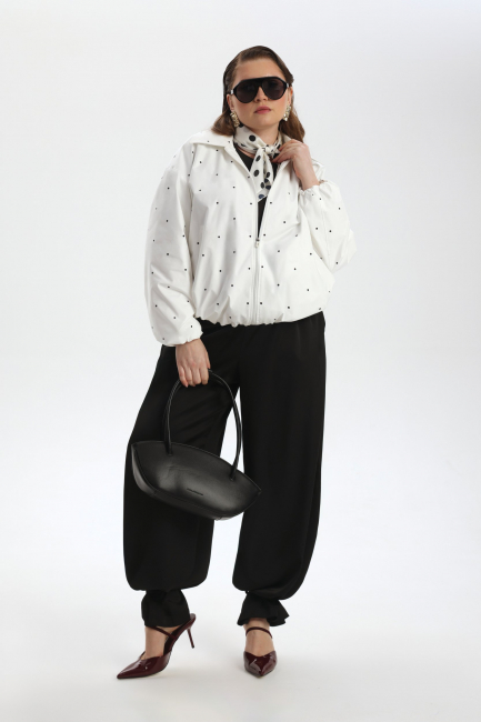 Бомбер с добавлением хлопка и принтом