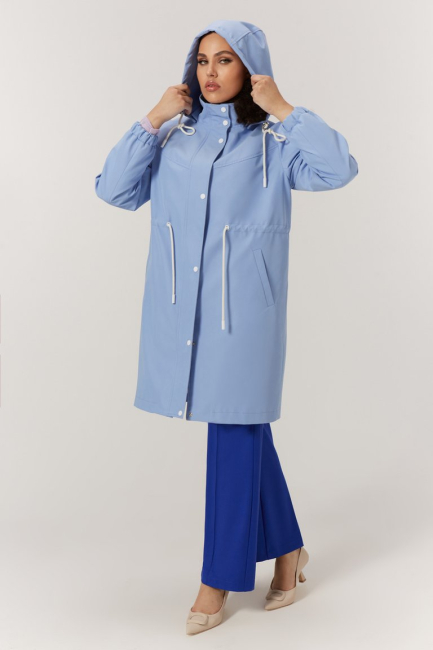 Парка тренч с капюшоном из водонепроницаемой ткани – фото – Plus Size 50–64 – Моно-Стиль