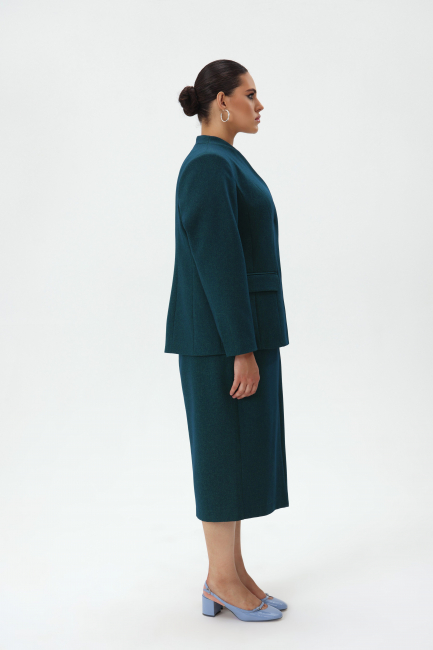 Юбка с разрезом из смесовой шерсти