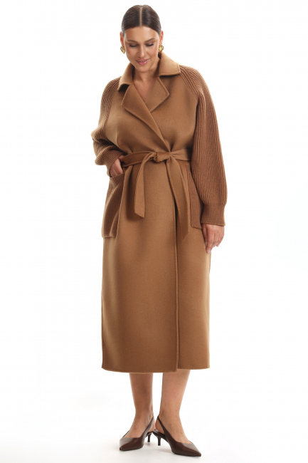 Комбинированное пальто с добавлением кашемира