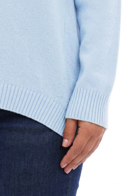 Голубой джемпер из вязаной вискозы – фото – Plus Size 50–64 – Моно-Стиль