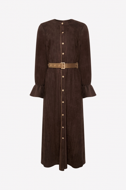 Платье рубашка из двухсторонней экозамши