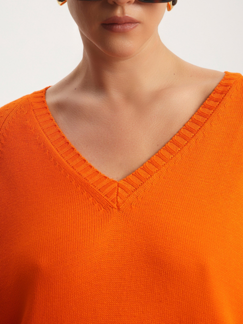 Пуловер оранжевого цвета из вискозы