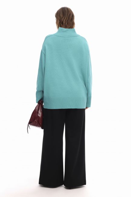 Черные палаццо из джерси на пышную фигуру