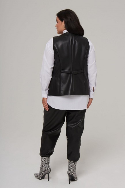 Черные прямые брюки stright из экокожи премиум качества заказать с примеркой